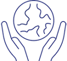 World In Hands Icon Blue World In Hands Icon
